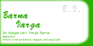 barna varga business card